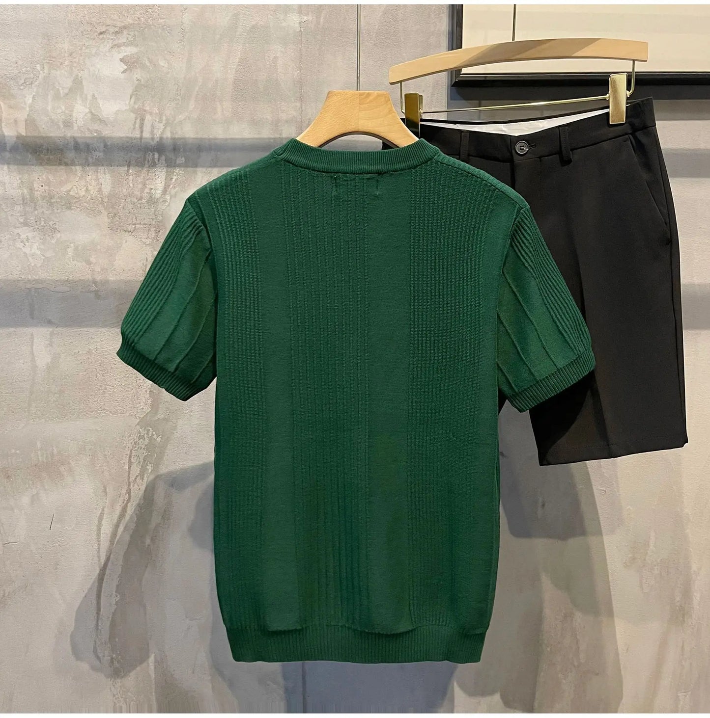 Men's Knit T-shirt Half Sleeve Heavyweight