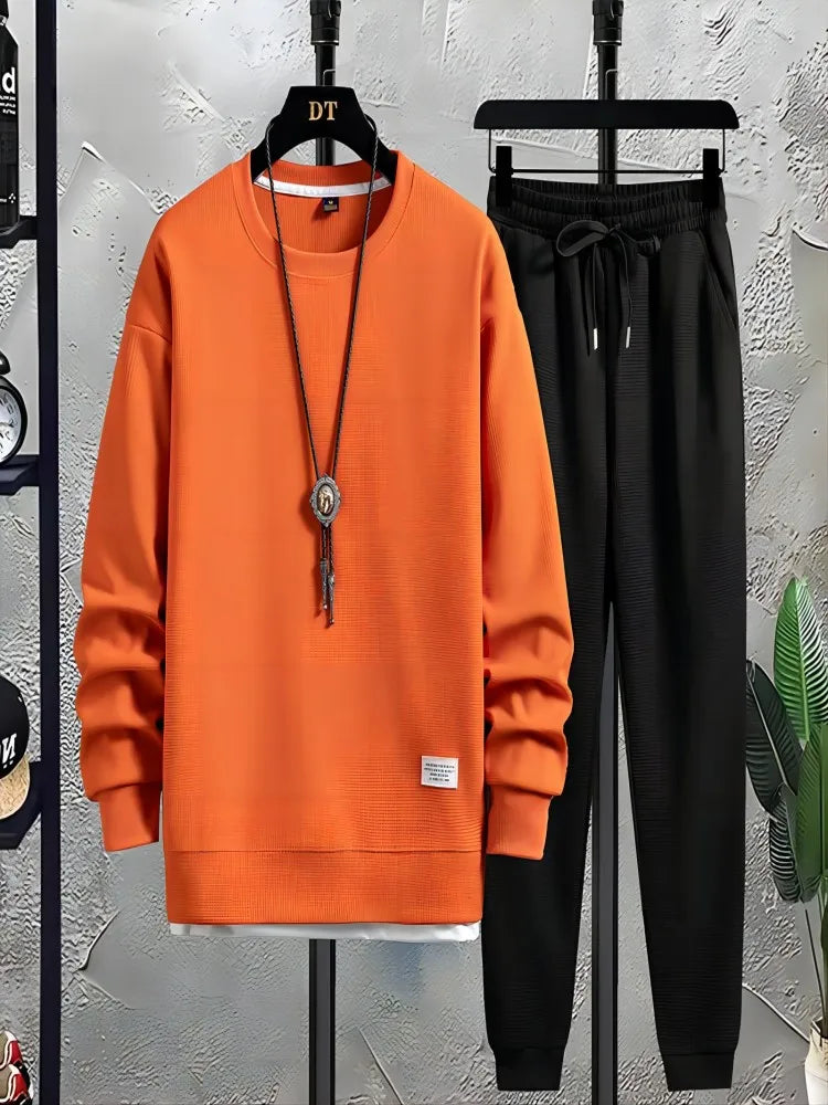 Men's Waffle Suit Sets Casual