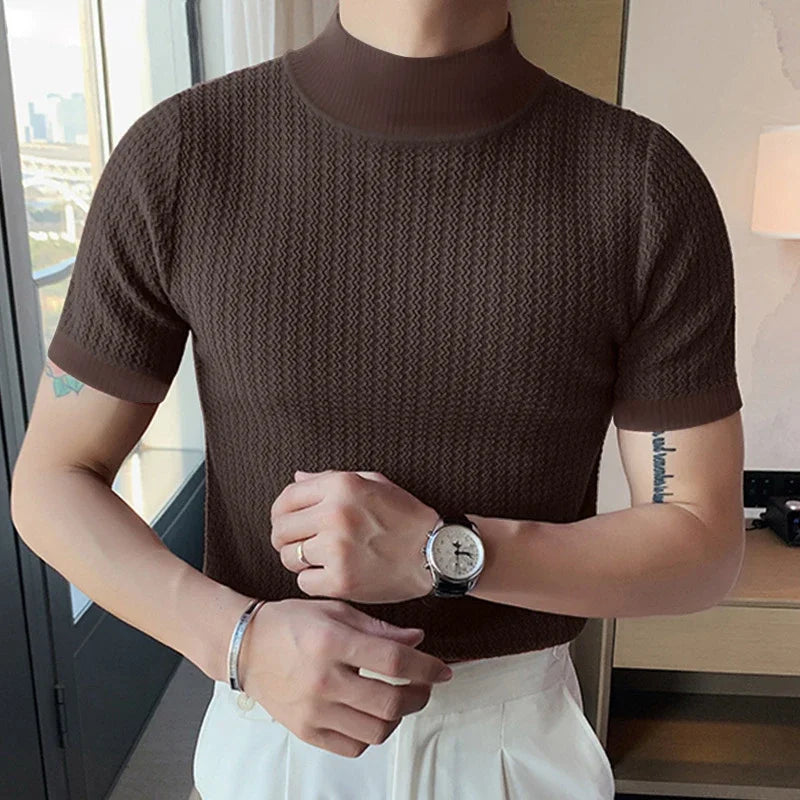 2024 Slim Fit Knitted T-shirt for Men
