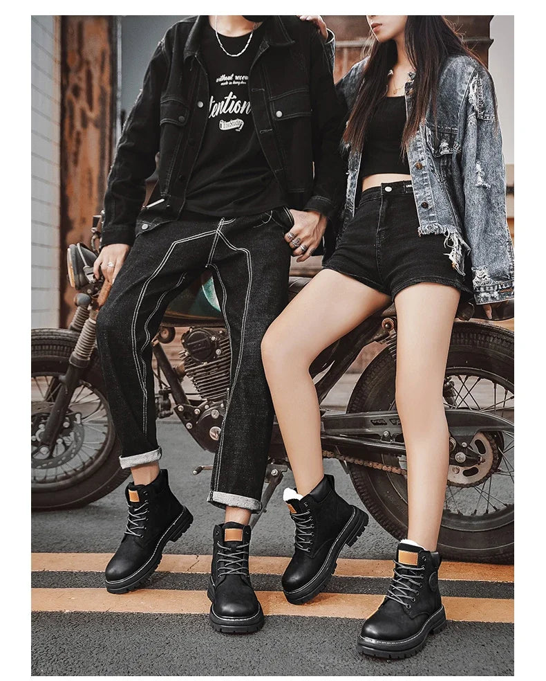 Boots High Top Boots Women Leather Shoes