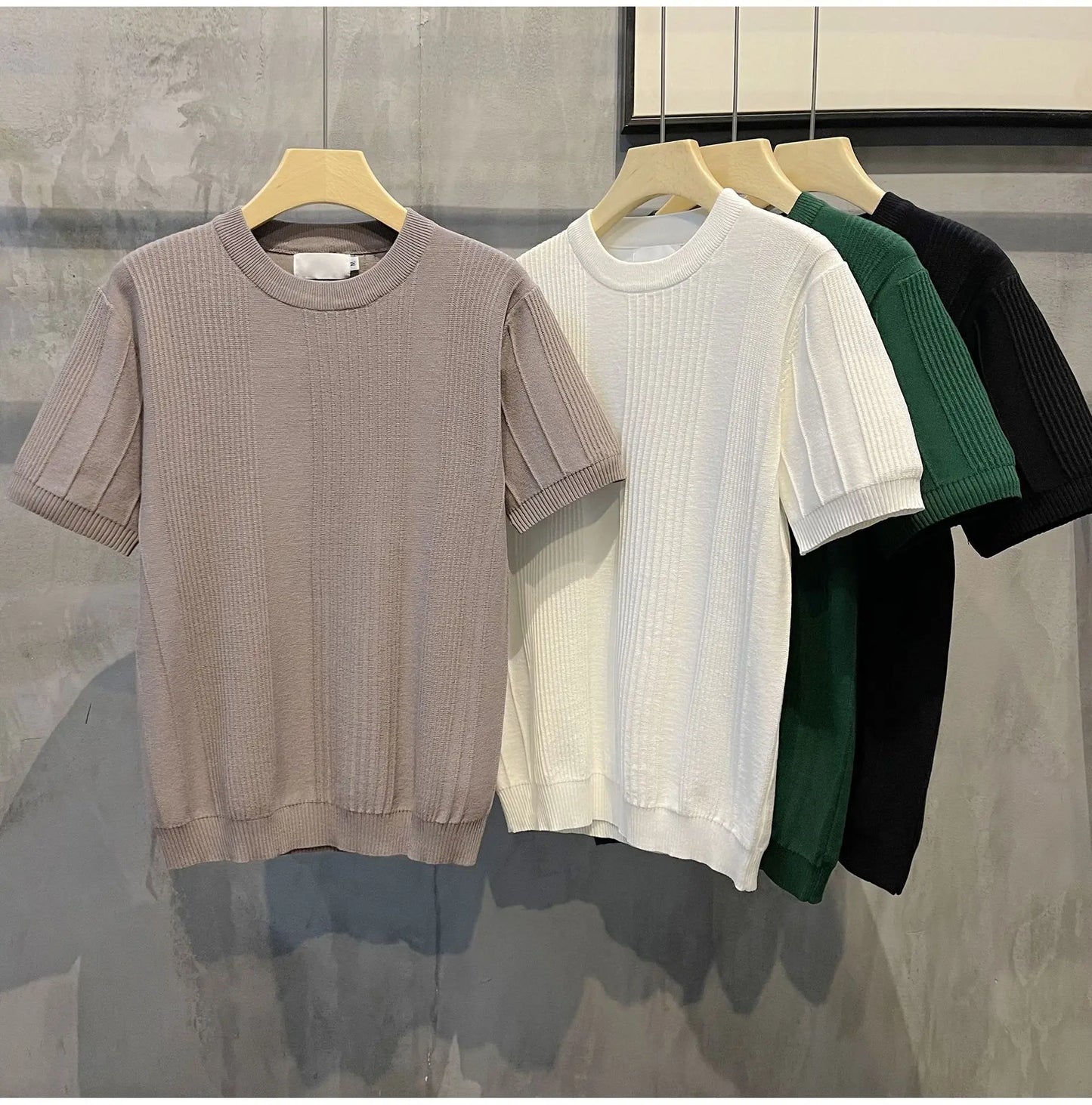 Men's Knit T-shirt Half Sleeve Heavyweight