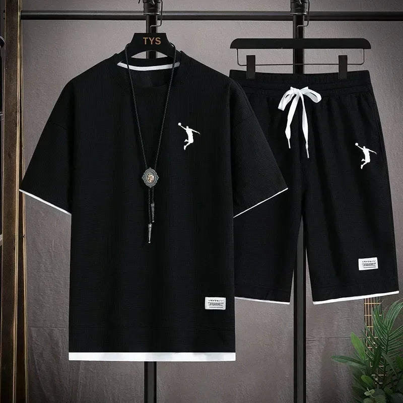 Men's T-shirt set and casual shorts