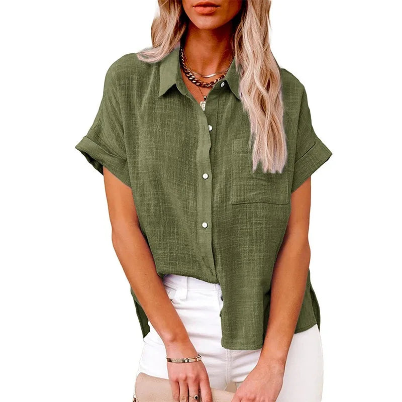Summer Women Shirts Tops Cotton