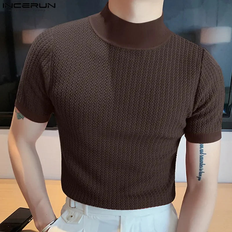2024 Slim Fit Knitted T-shirt for Men