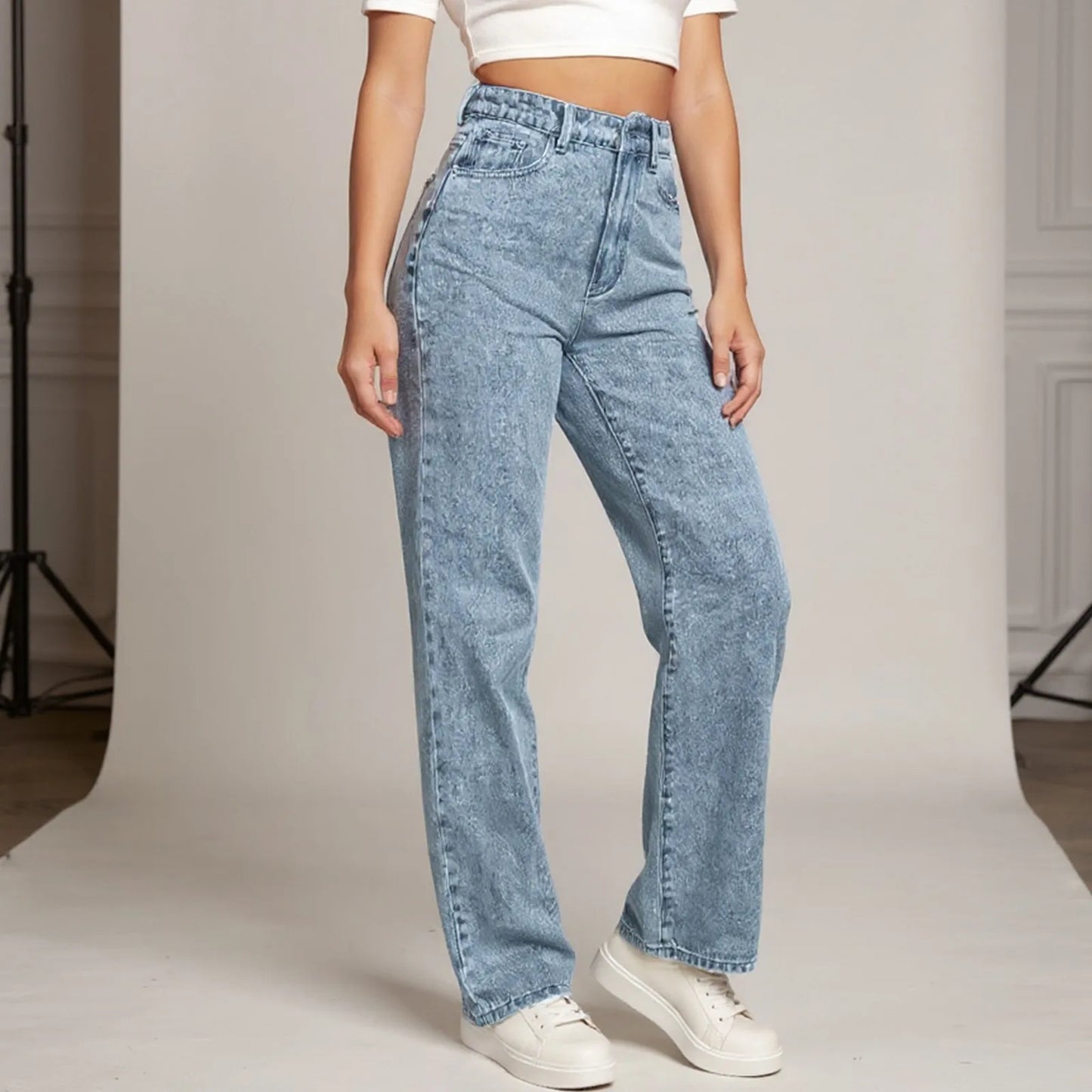 Jeans Women High Waist Washed Women's