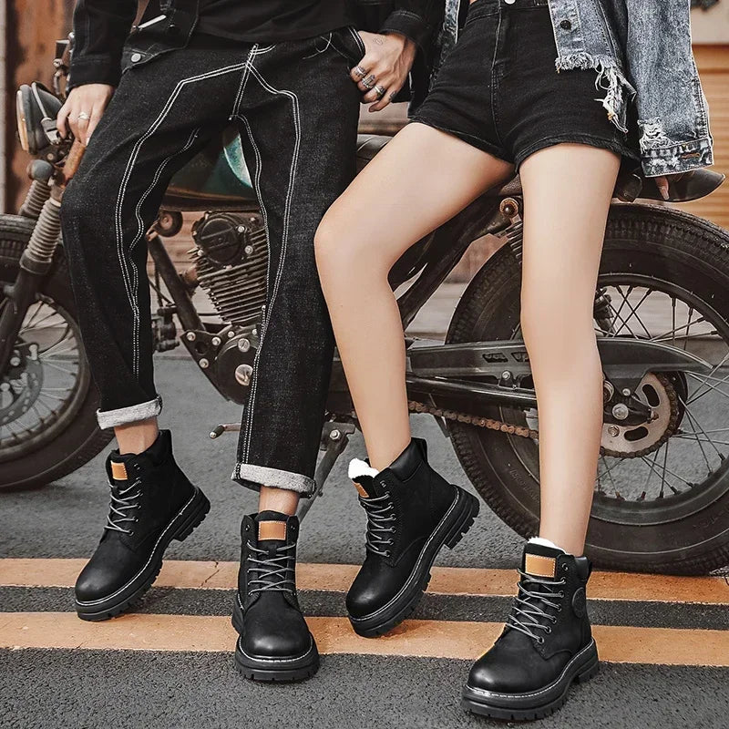 Boots High Top Boots Women Leather Shoes