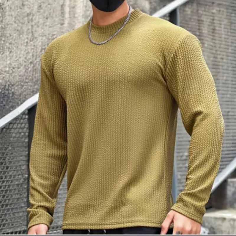 Knitted T-shirt Men's Casual Tshirt