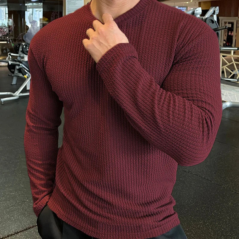 Knitted T-shirt Men's Casual Tshirt