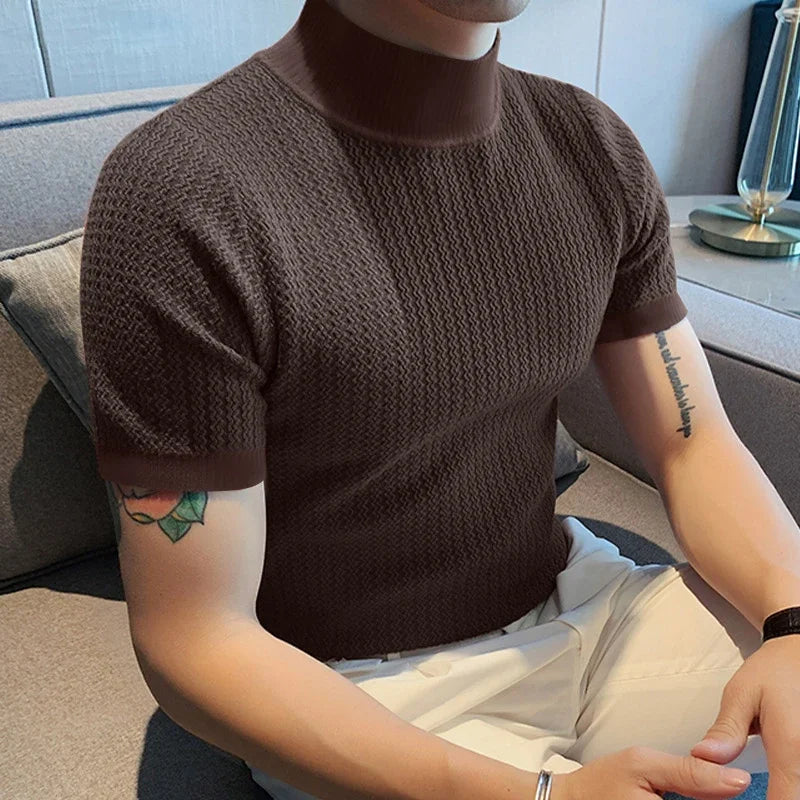 2024 Slim Fit Knitted T-shirt for Men