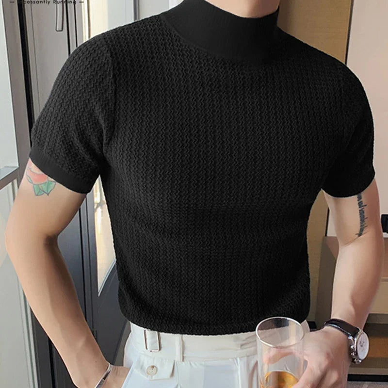 2024 Slim Fit Knitted T-shirt for Men