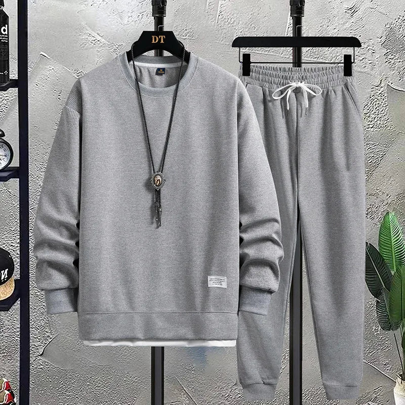 Men's Waffle Suit Sets Casual
