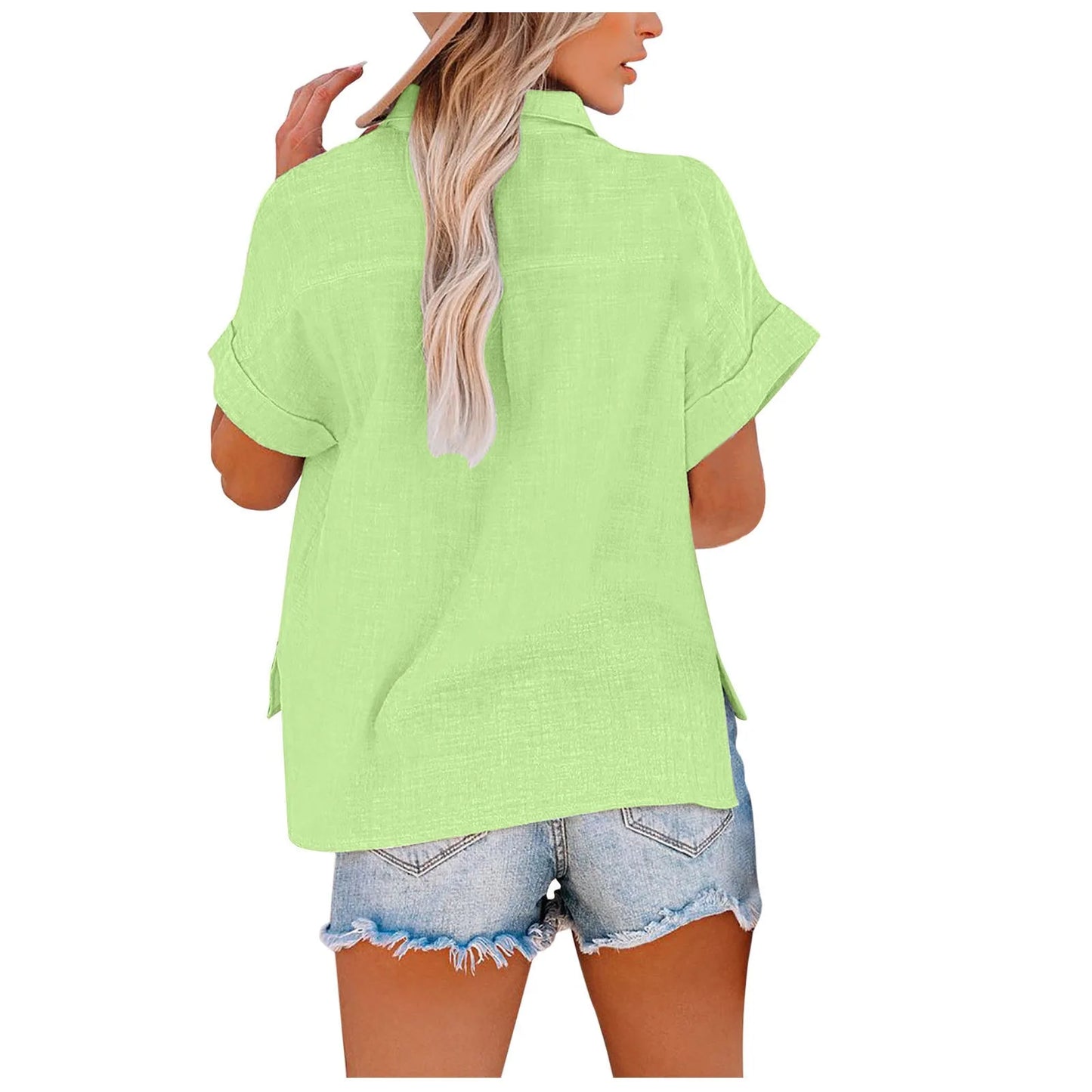 Summer Women Shirts Tops Cotton