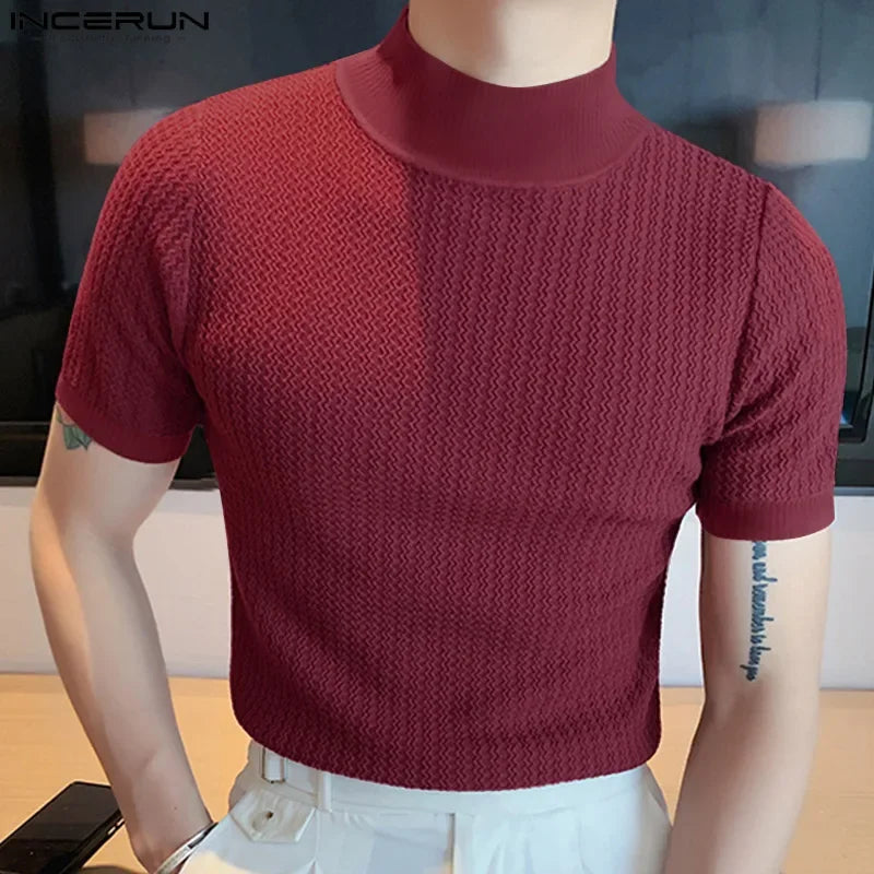 2024 Slim Fit Knitted T-shirt for Men