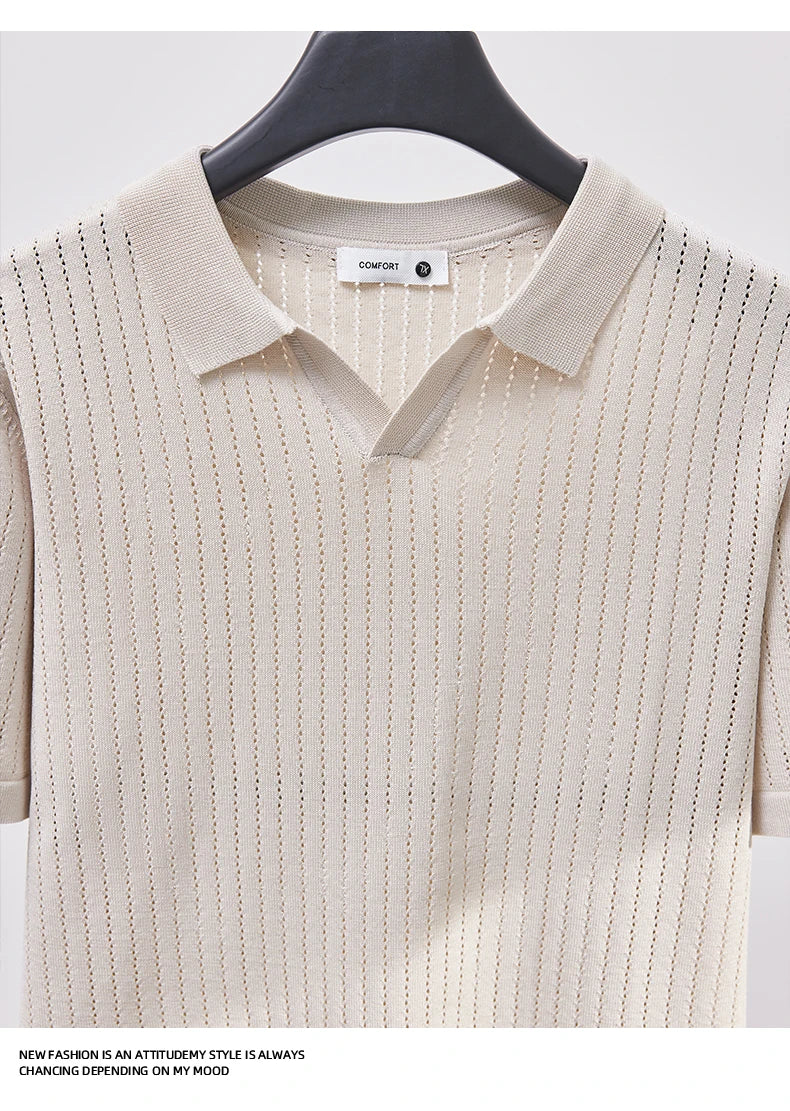Men's Knitted Polo Shirt