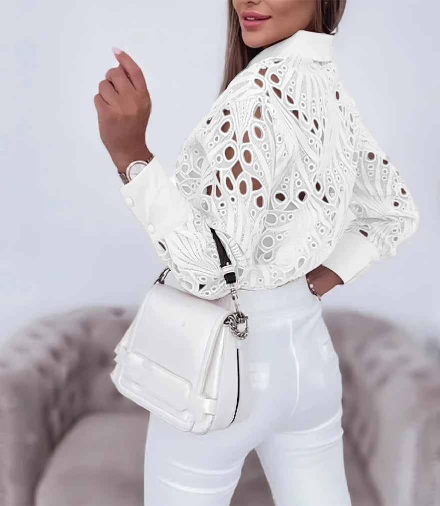 Women's Blouses Hollowed