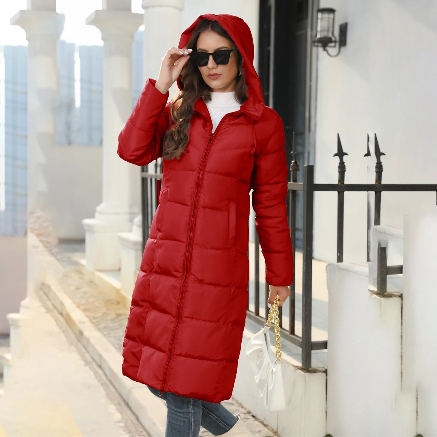 Women's Long Puffer Jacket Winter