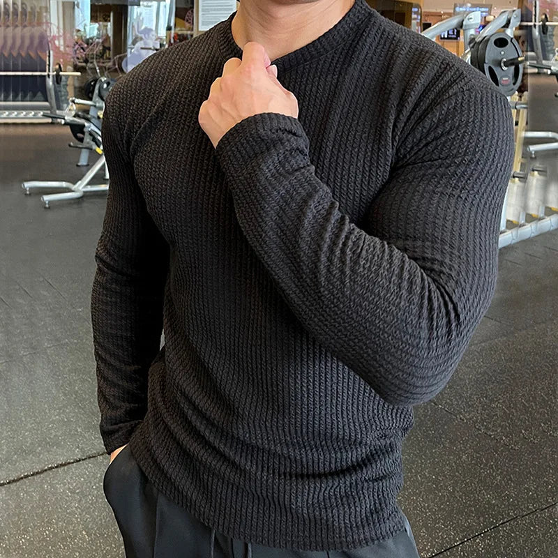 Knitted T-shirt Men's Casual Tshirt