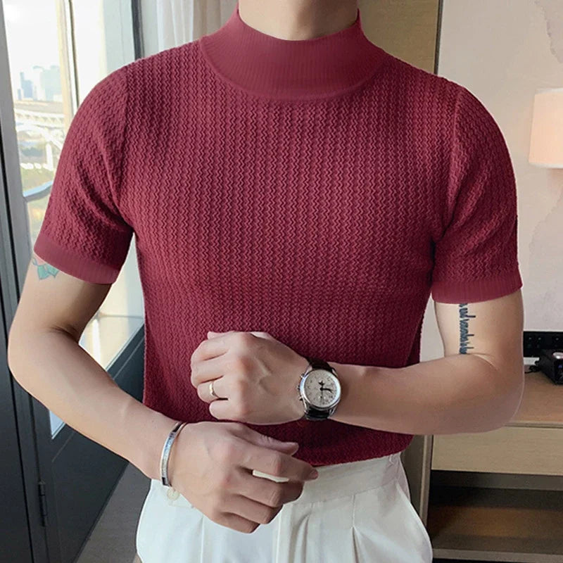 2024 Slim Fit Knitted T-shirt for Men