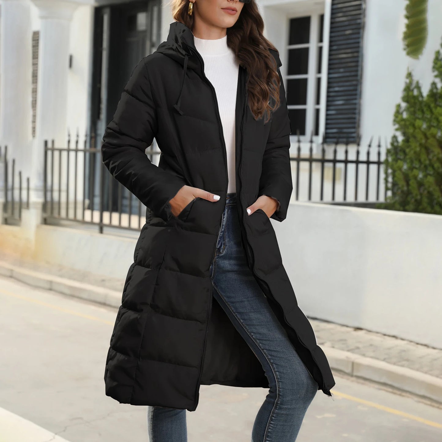 Women's Long Puffer Jacket Winter