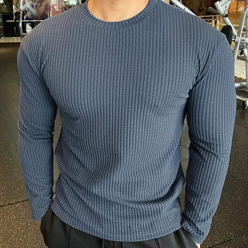 Knitted T-shirt Men's Casual Tshirt