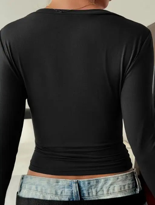 Elegant Temperament Long Sleeved Slim Fit Women's