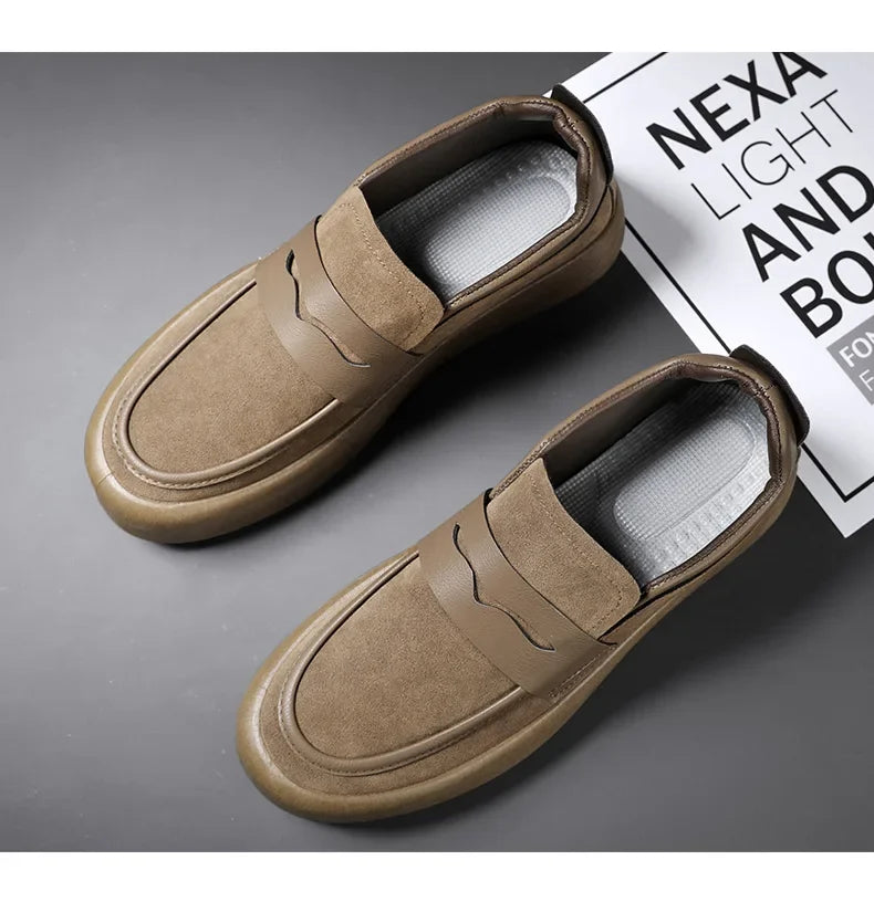 Loafers Men Shoes Leather Walking