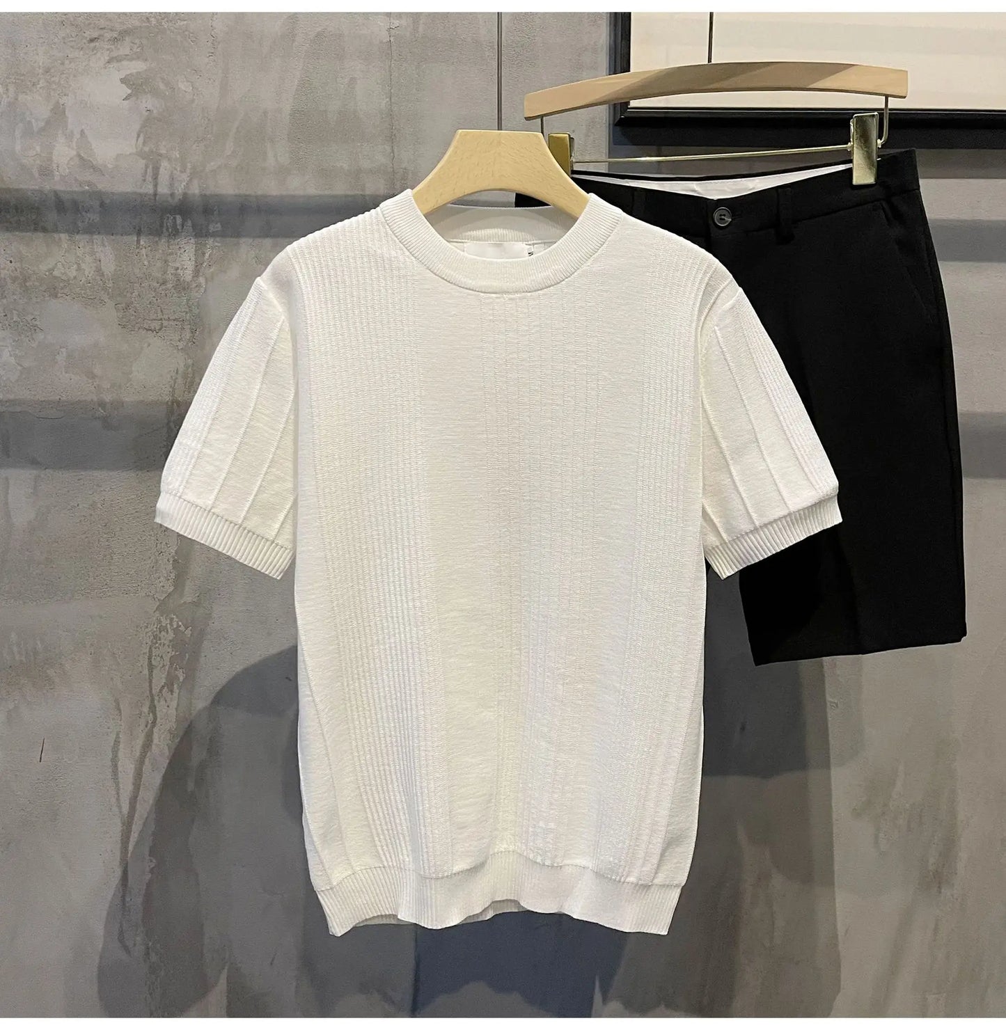 Men's Knit T-shirt Half Sleeve Heavyweight