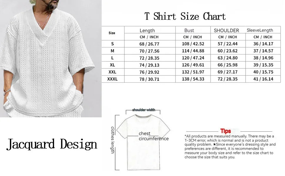 Men Shorts Set Summer Casual Knitted