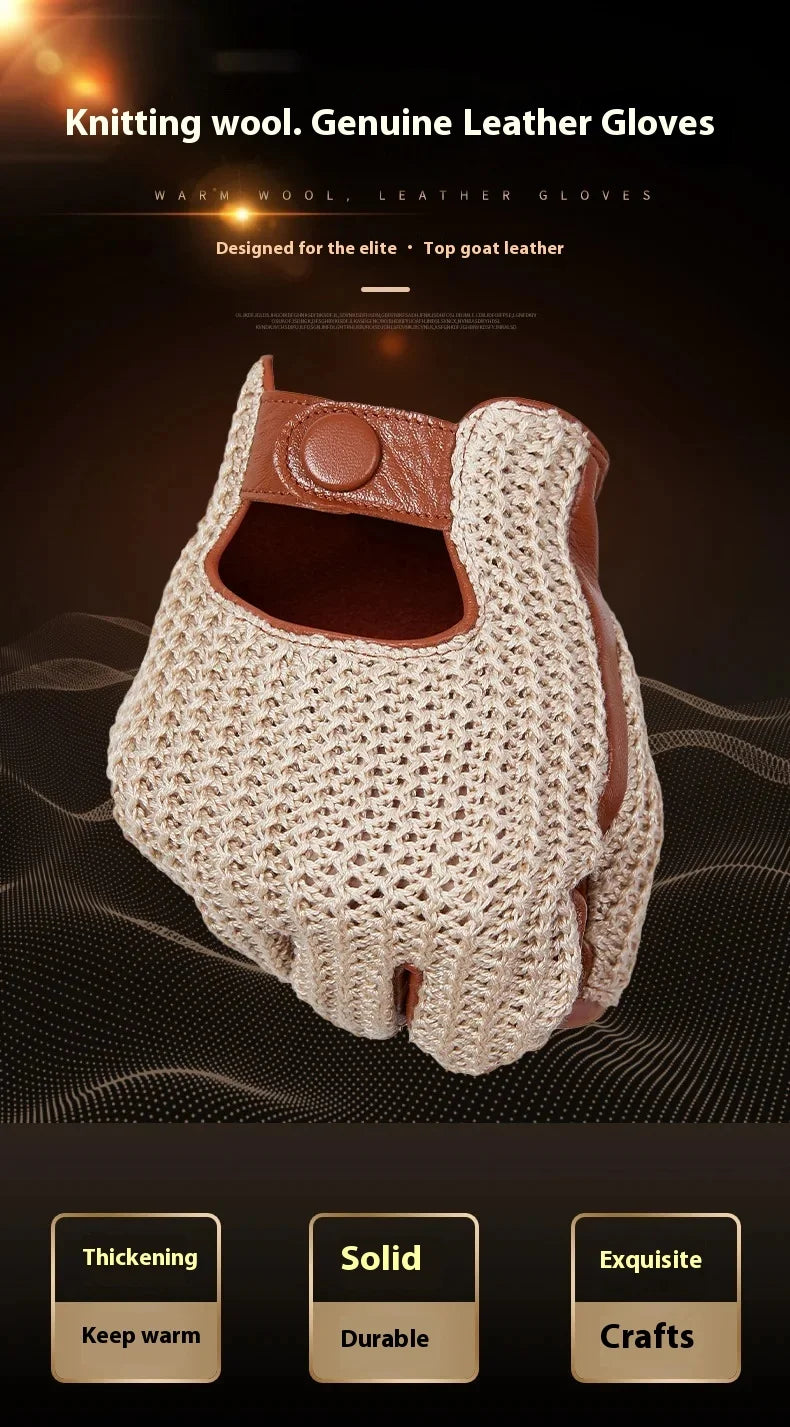 Men's Half-Finger Genuine Leather Moto