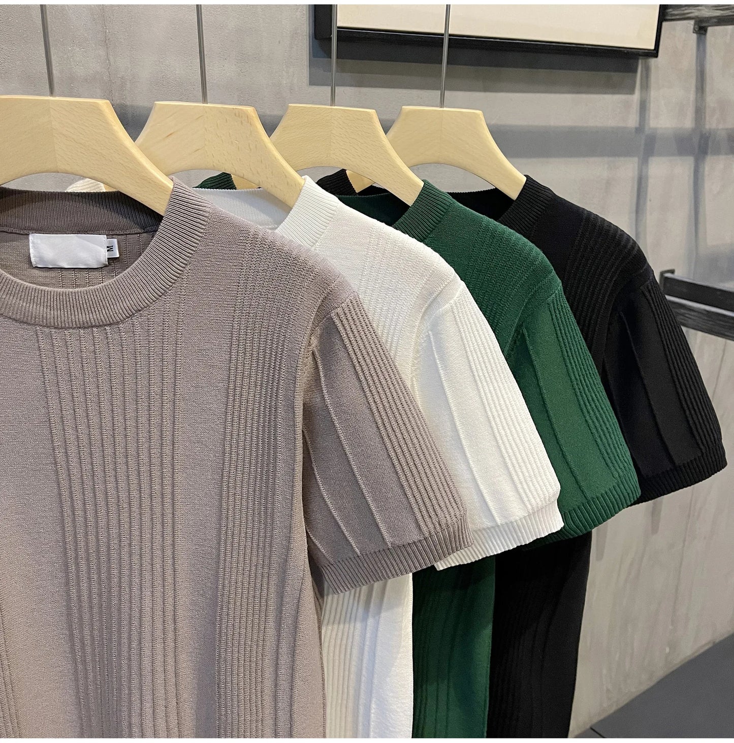 Men's Knit T-shirt Half Sleeve Heavyweight