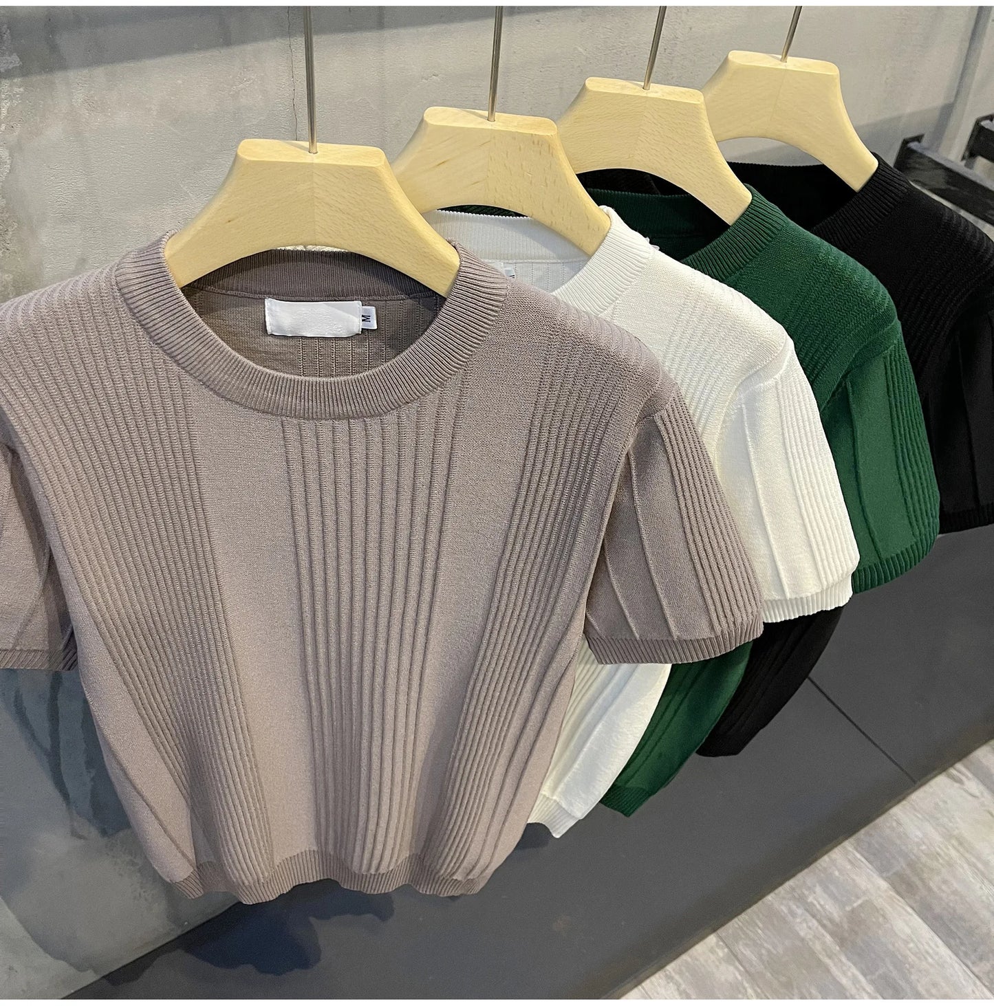 Men's Knit T-shirt Half Sleeve Heavyweight
