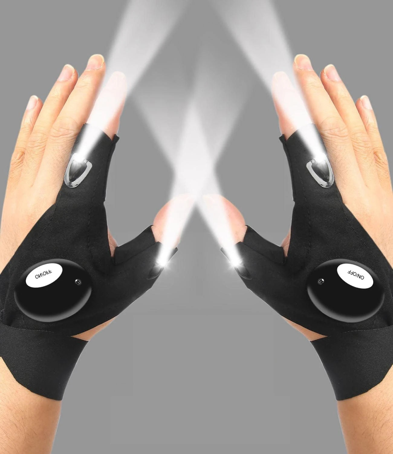 LED Half Finger Glove for Men Outdoor Waterproof