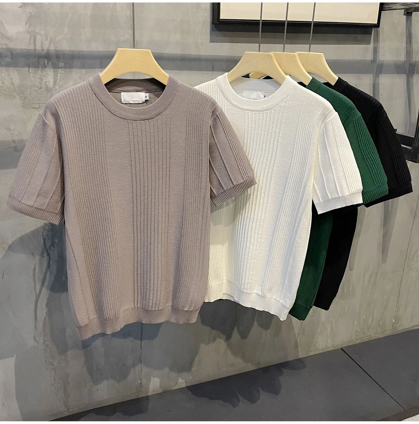 Men's Knit T-shirt Half Sleeve Heavyweight