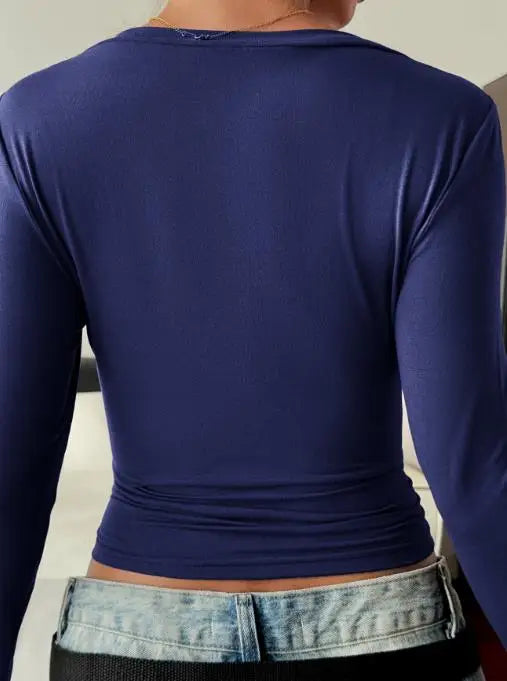 Elegant Temperament Long Sleeved Slim Fit Women's