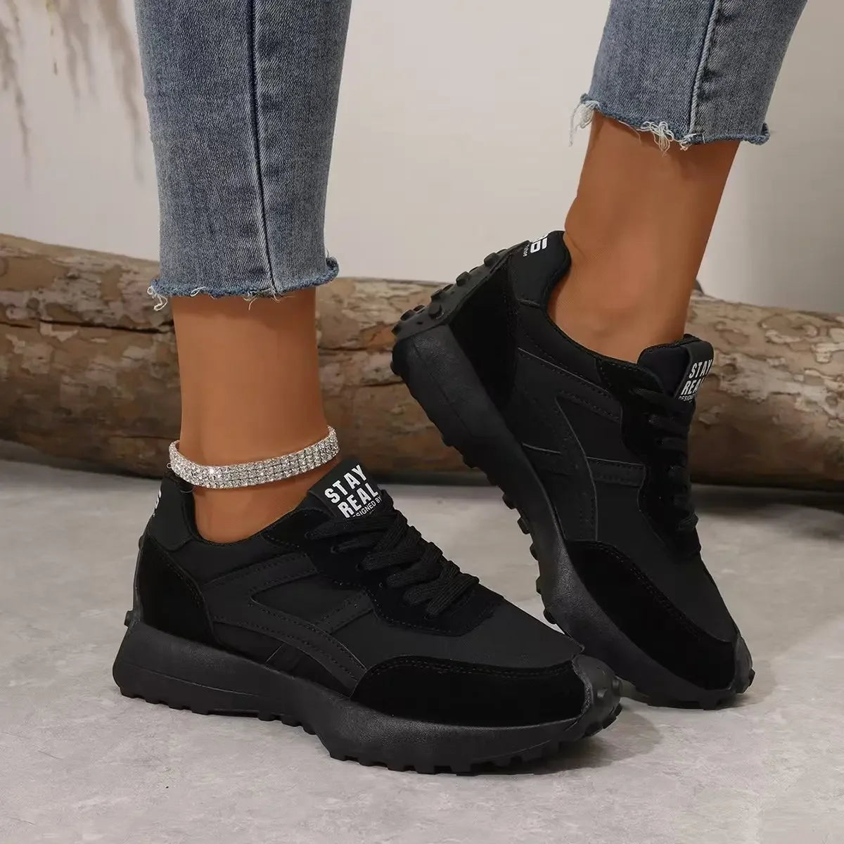 Women Sneakers Leather Luxury Platform Shoes