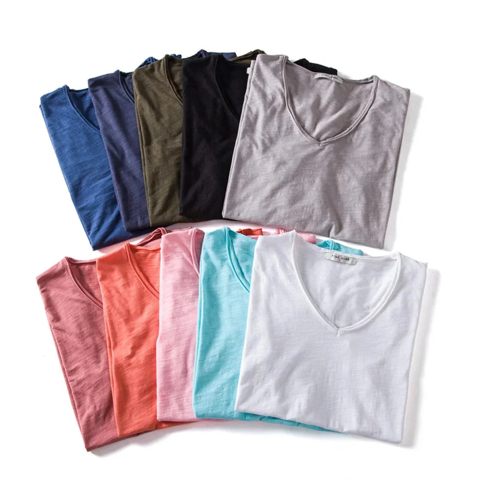 Men T-shirt V-neck