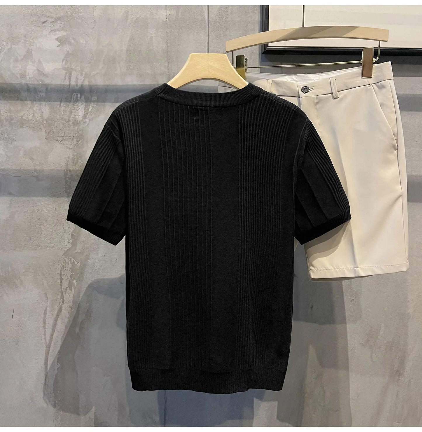 Men's Knit T-shirt Half Sleeve Heavyweight