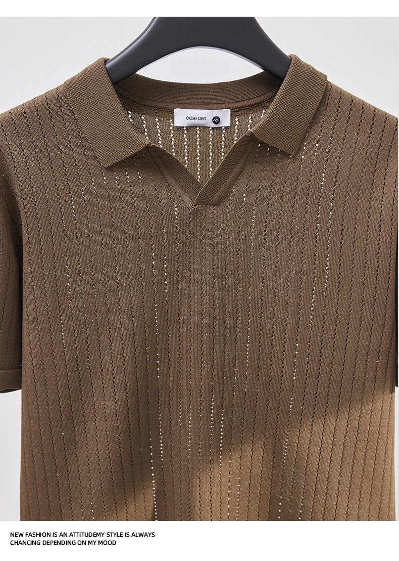 Men's Knitted Polo Shirt