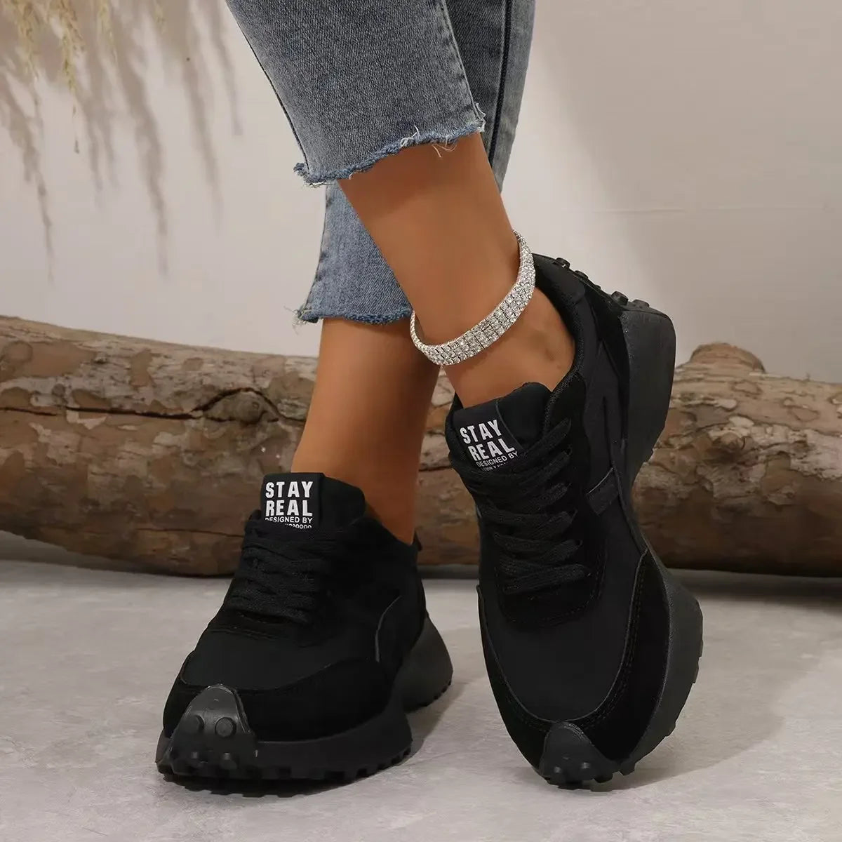 Women Sneakers Leather Luxury Platform Shoes