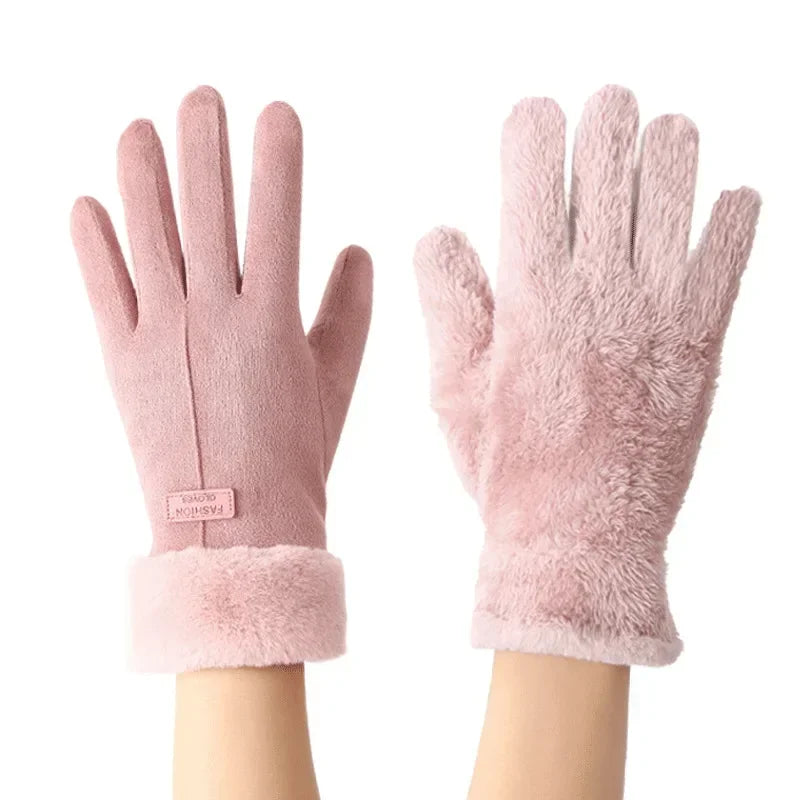 Women Winter Thick Plush Gloves Fashion
