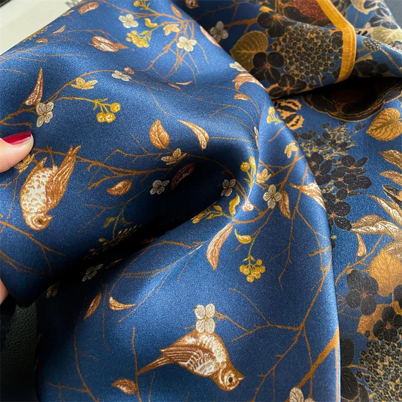 Women Pure Silk Scarf Square Neck