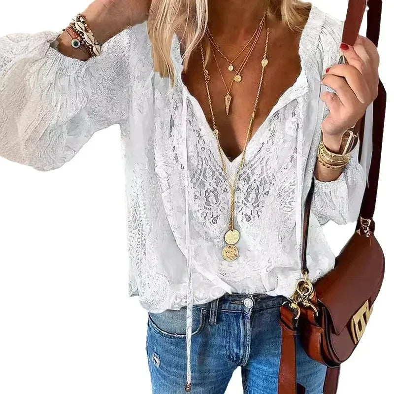 Women's Blouses Fashion Boho Lace