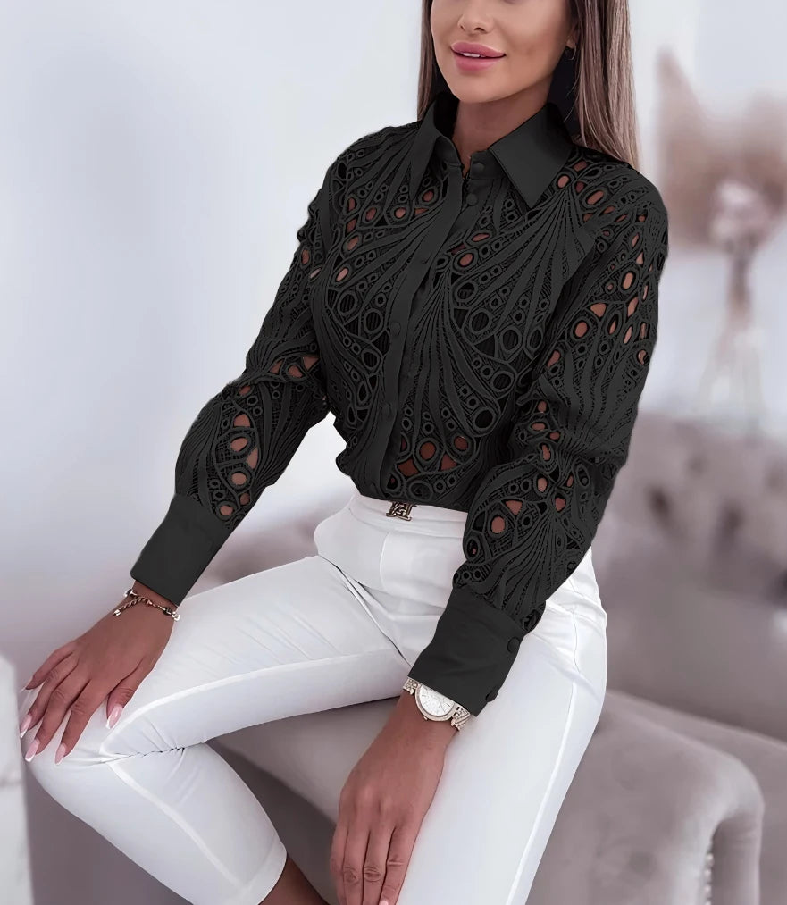 Women's Blouses Hollowed