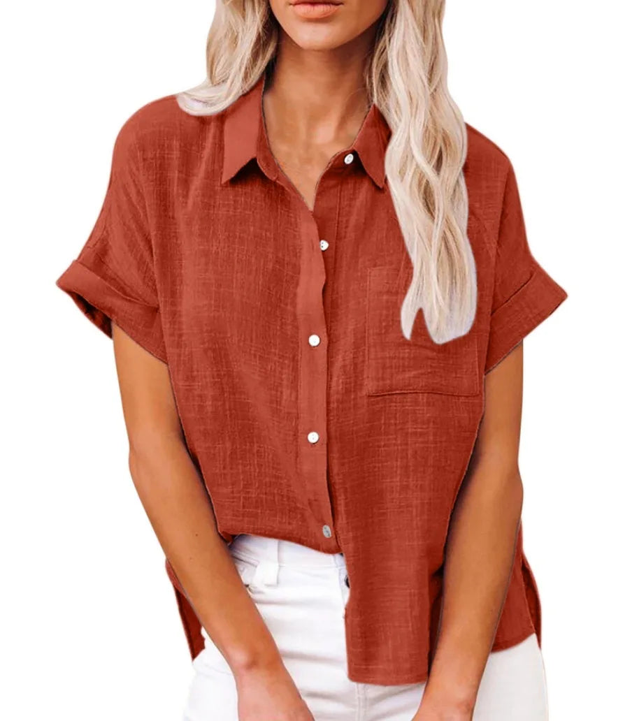 Summer Women Shirts Tops Cotton