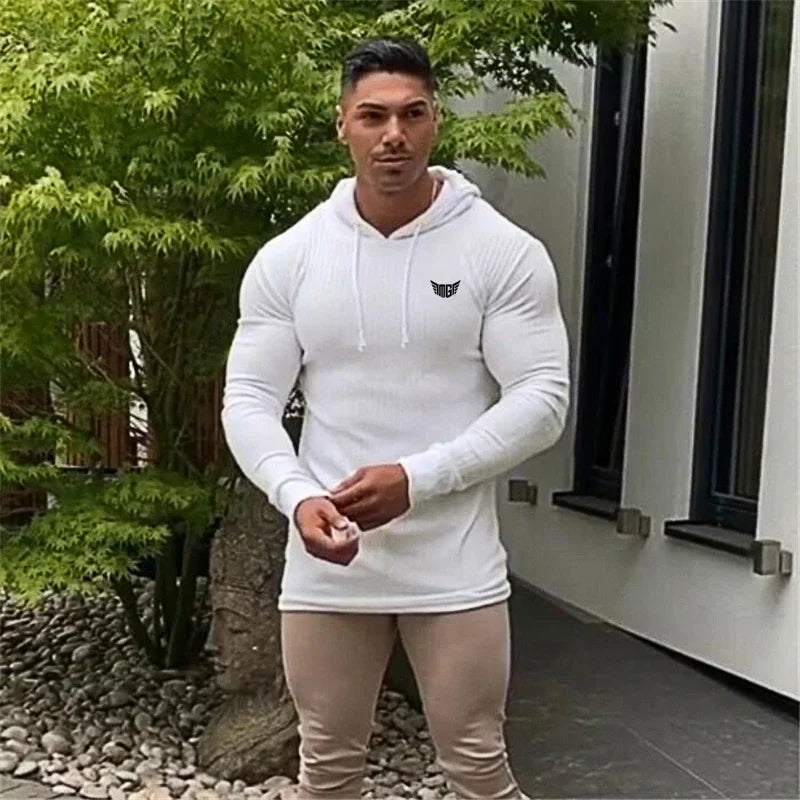 Knitted Hooded T-shirt Men