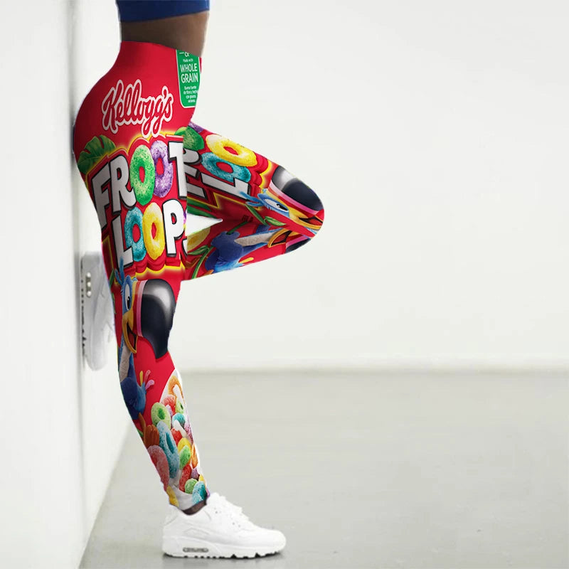 Sport Leggings Women 3D Snacks Printed