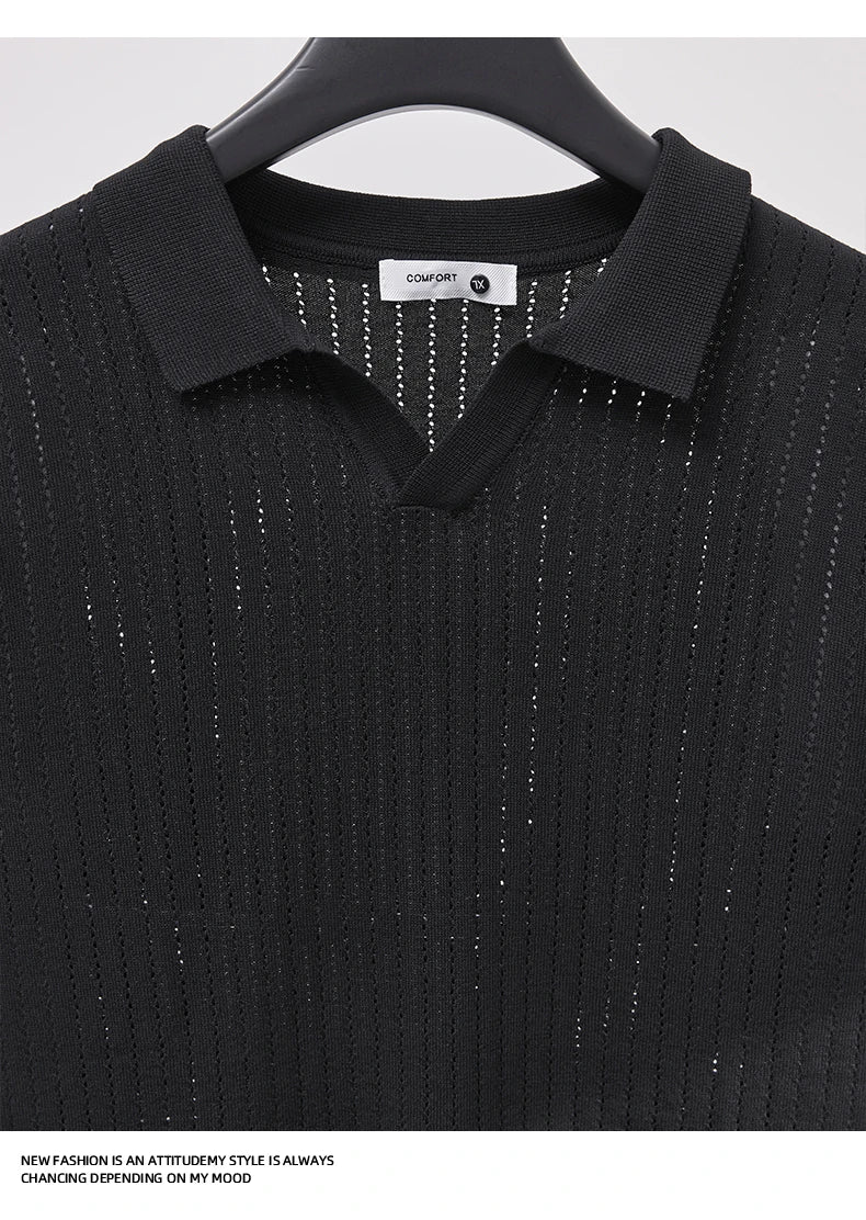 Men's Knitted Polo Shirt