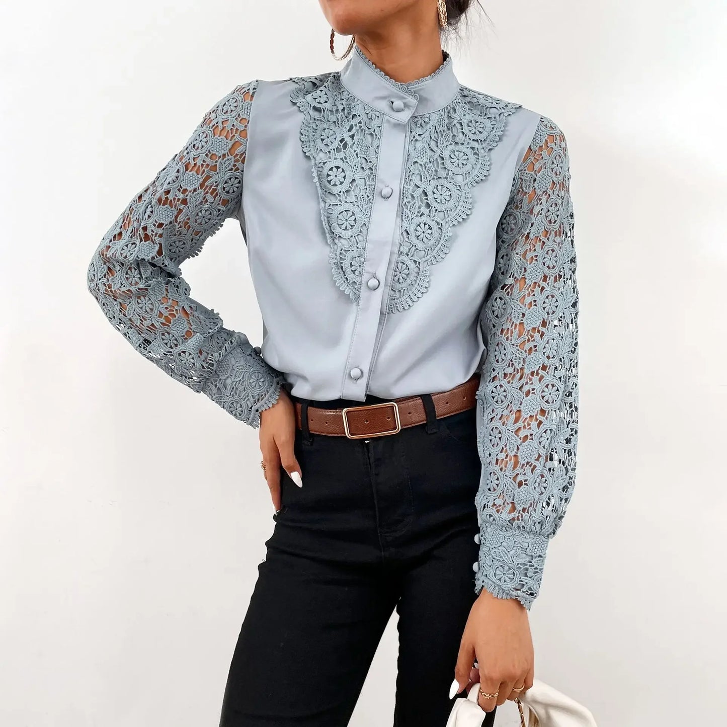 Women's Blouses White Office Spring Casual