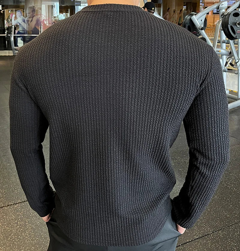 Knitted T-shirt Men's Casual Tshirt