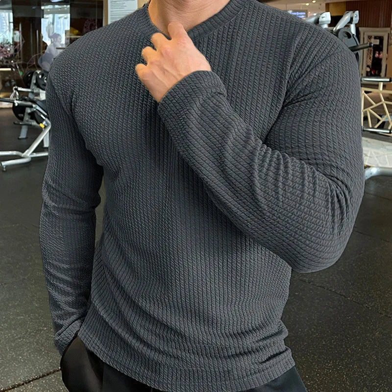 Knitted T-shirt Men's Casual Tshirt